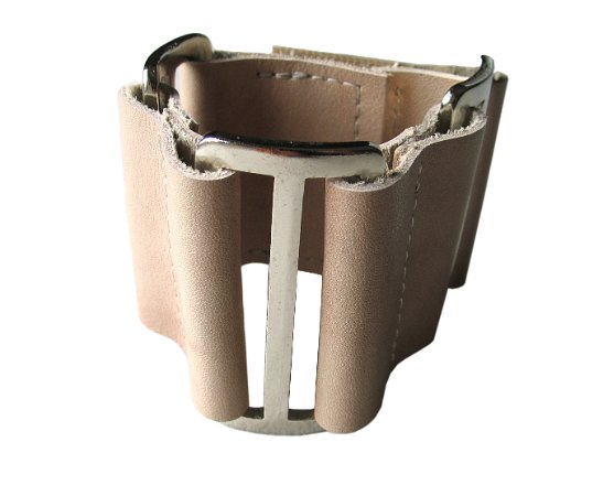 BANDO Armband Leder_Beigemelange